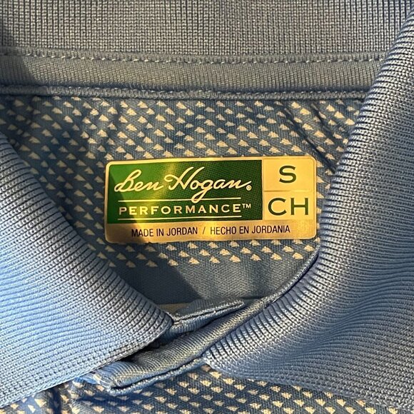 Ben Hogan Performance Mens S/S Polo Shirt Blue Striped Size S Golf Shirt - Picture 4 of 13